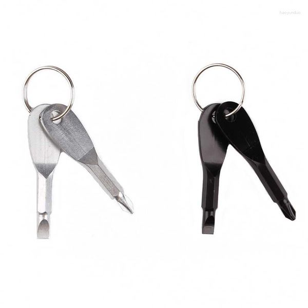 Schlüsselanhänger 2023 Multifunktions-tragbarer Schlüsselanhänger Edelstahl-Flachschrauben-Schlüsselanhänger Unisex Einfacher und großzügiger Auto-King-Ring