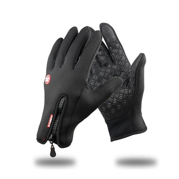 Мотоциклетные перчатки зимние мотоциклеты водителя автомобиля Гуанты теплые сенсорные перчатки черные -30 аксессуаров езды316J