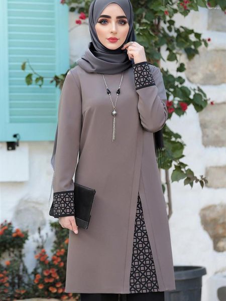 Roupas étnicas muçulmanas Dubai Abayas para mulheres Oriente Médio Ramadan Robe Duas Peças Conjunto Abaya Roupa modesta Ternos Noite Vestidos longos