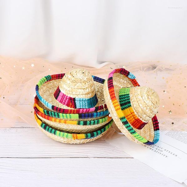 Vestuário para cães mini cães de estimação chapéu de palha sombrero gato sol praia chapéus de festa estilo Havaí para acessórios engraçados