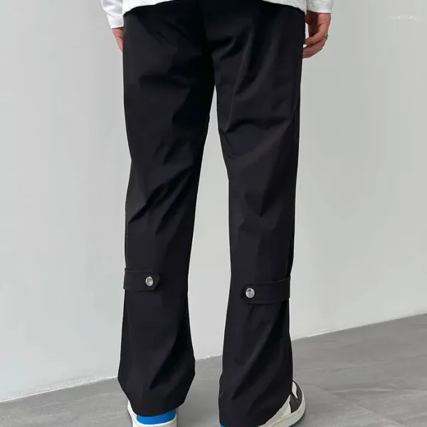 Мужские брюки повседневная мужчина y2k черная мода широкие брюки для мужчин Бэкги Стильный полиэстер в хлопковом хараджуку.