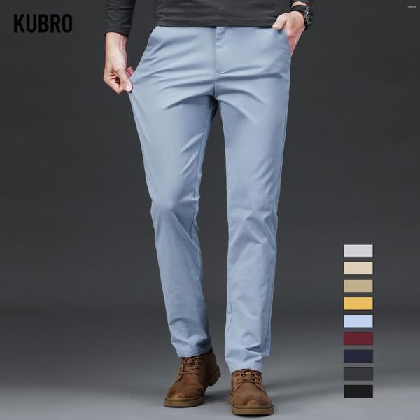 Pantaloni da uomo KUBRO Abito da lavoro dritto di lusso di alta qualità Uomo Blu Designer Primavera Estate Elegante Casual Pantaloni lunghi da uomo