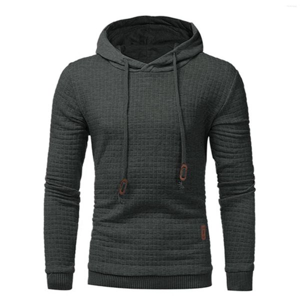 Erkek Hoodies Sonbahar Hoodie Kazak Düz Renk Jacquard Uzun Kollu Sweatshirt Kış Topları