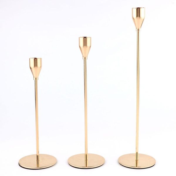 Portacandele Tass Candeliere Semplice tazza di ferro dorato Decorazione del soggiorno Cena romantica a lume di candela