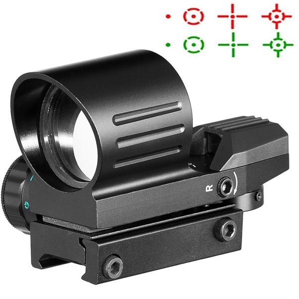 Mira de rifle FIRE WOLF Red/Green Dot Mira 20mm Mount Rail Hunting Airsoft Scope Tactical Optical Riflescope