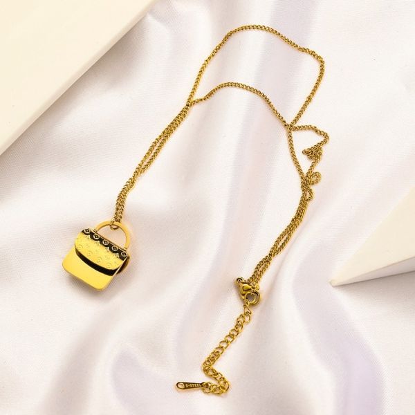 Anhänger Designer Geschenk Halskette Luxus Love Charm Damenschmuck Marke 18 Karat Gold Klassische Tasche Verlobung Reise Lange Kette