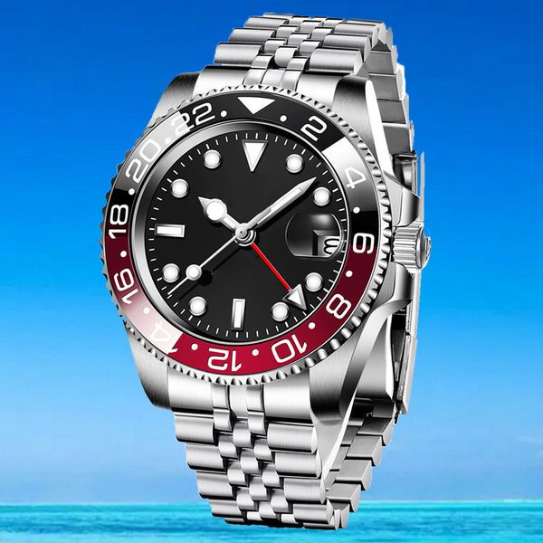 relógio high-end Relógios masculinos de primeira classe Anel de cerâmica relógio mecânico automático 40mm 8215 movimento 904L calendário de safira relógio de moda de luxo à prova d'água