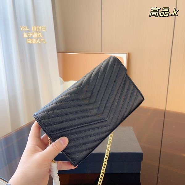 Дизайнерская сумка женская кошелька черная сумочка мешки для икры золотую цепь сумки 24*5*15 см. Классическая лоскута дизайнерская сумка на плече