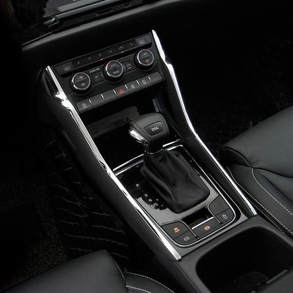 2 pçs ABS Car Center Console Gear Panel Capa Lateral Moldagem Adesivo de Guarnição para Skoda Kodiaq Acessórios de Estilo2548