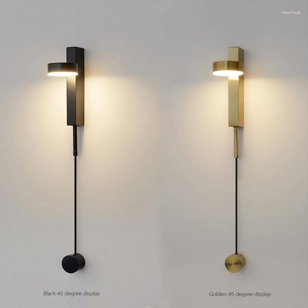 Lampada da parete LED dal design moderno e semplice Lampade decorative per interni Nero Bianco Adatto per soggiorno