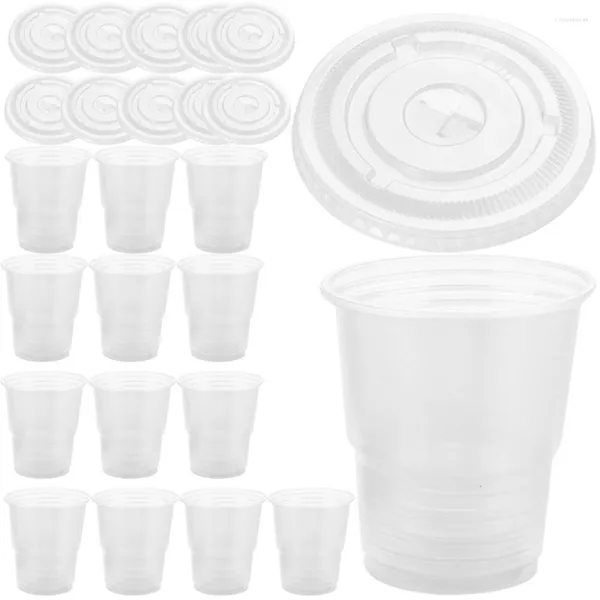 Copos Descartáveis Canudos Tampas de Copos Transparentes Bebidas Festa Bebidas Sucos Acessórios Decorativos Água Portáteis Copos Plásticos