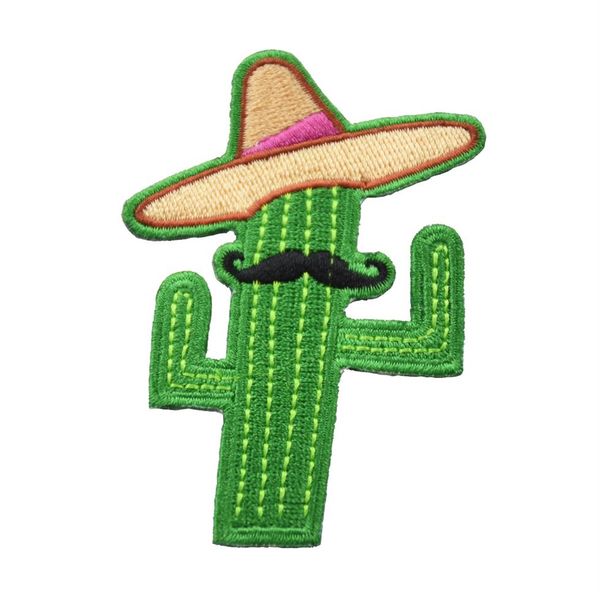 Neue Cartoon-Cowboy-Kaktus-Stickerei zum Aufbügeln für Kleidung, zum Aufnähen, DIY, individuelle Applikation, 184i