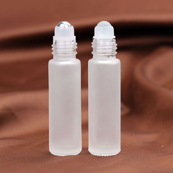 Frascos de rolo de vidro fosco de 10 ml 1/3 OZ Óleos essenciais Fragrância Frasco de embalagem de perfume