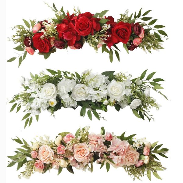 Couronnes De Fleurs Décoratives 65cm Arche De Mariage Fleurs Blanc Rose Swag Floral Décoratif Pour Linteau Artificia Centres De Table Pour Porte Fenêtre Décoration De La Maison 230728