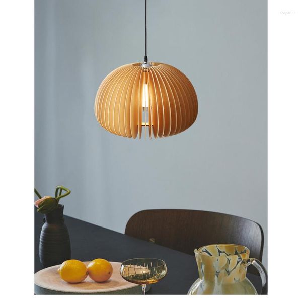 Pendelleuchten, LED-Lampe, Persönlichkeit, kreativ, modern, innen, Zuhause, dekorativ, Holz, Wohnzimmer, Schlafzimmer, Restaurant, Kürbislicht