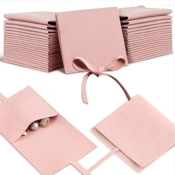 Mücevher Torbaları 12 PCS Flip Pouch Zarf Stili Çanta Dizeler Küpe Bilezik Kolye Ambalaj Organizatör