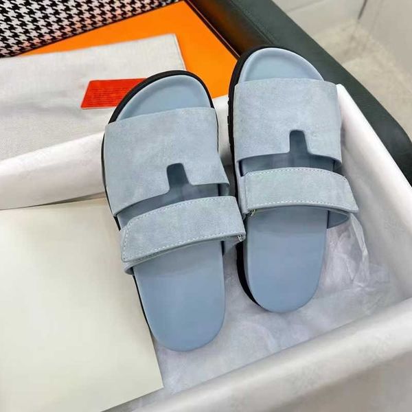 Kadın Tasarımcı Chypre Sandal Platformu Slaytlar Terlik Erkekler Slaytlar Kalın Alt Flip Flops Yaz Düz Ayakkabıları Sıradan Plaj Sandale Orijinal Deri Kutu No450