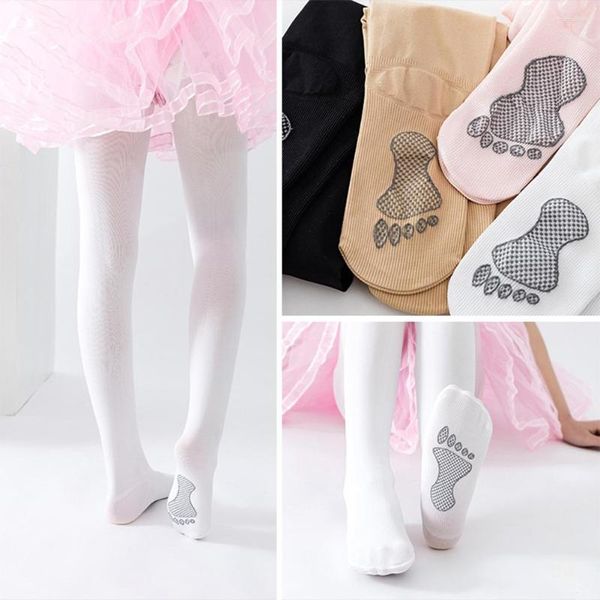Kadınlar kızların kadife dipli külotlu çorap anti slip taban dansı rahat yüksek elastik çorap