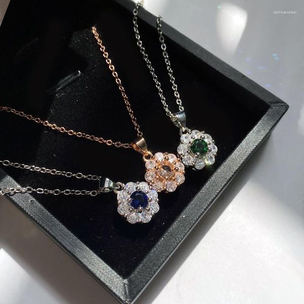 Anhänger-Halsketten Versa Japan Counter Garden Tea Crystal Light Luxus schlicht plattiert 18 Karat Roségold Stil Frau