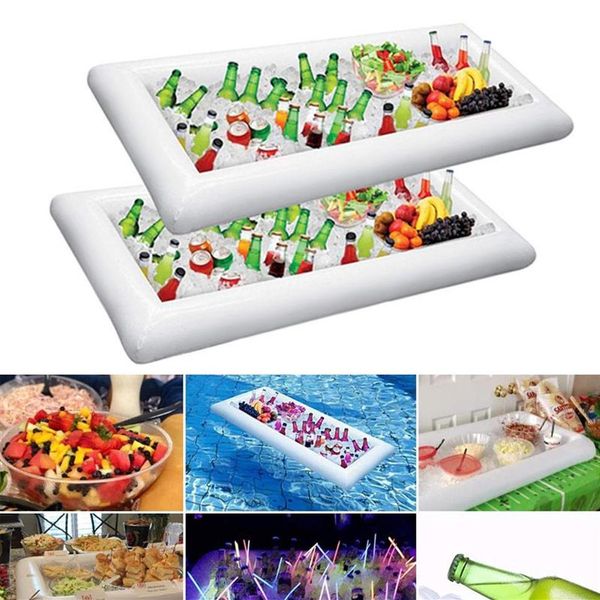 Acessórios para piscina Bufê de gelo inflável Salada Servindo bandejas Porta-bebidas Refrigerador Churrasco Piquenique Suprimentos para festas FG66317S