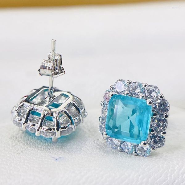Ohrstecker DIWENFU Bohemia 925 Silver Sterling Blue Topaz For Women CN (Herkunft) Aretes De Mujer Jewelry Orecchini