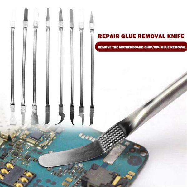 Professionelle Handwerkzeugsätze 8PCS Universal Mobiltelefon Reparatur Öffnung Metall Disassemble Crowbar Steel Pry Set274c