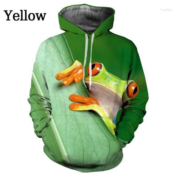 Felpe con cappuccio da uomo 2023 Arrivo Funny Frog 3d Felpa con cappuccio Street Fashion Coppia Harajuku unisex