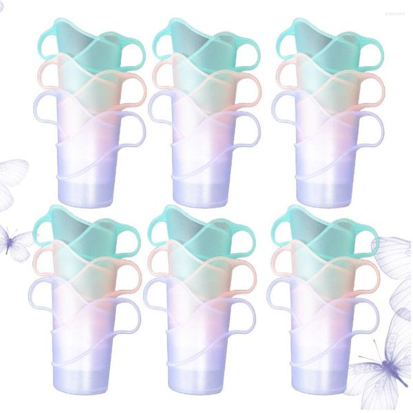 Одноразовая чашка соломинка 24pcs стеклянного диспенсера против Scald изолированной пластиковой стаканчика термостойкого держателя (смешанный цвет)