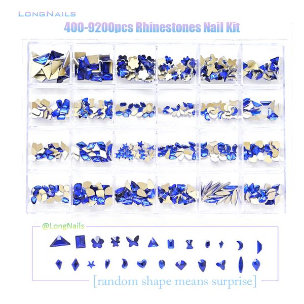 Decorazioni per nail art 24/20/18grid Kit di strass multi per unghie Flatback 240 pezzi Charms in lega Neon rosa AB Gioielli in vetro blu Scatola di cristallo per nail art 230729