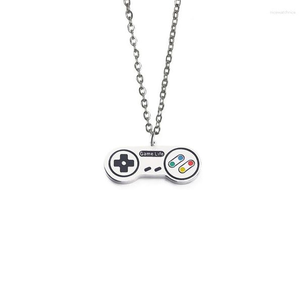 Anhänger Halsketten QiLuxy Trendy Hip Hop Vintage Edelstahl Game Controller Für Frauen Männer Mode Paar Schmuck