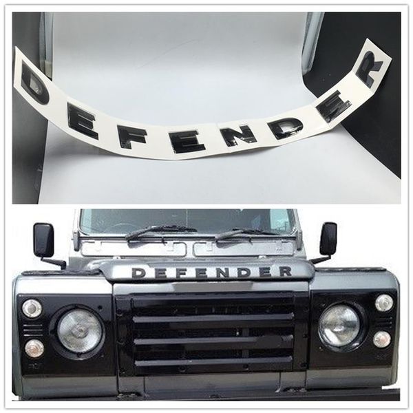 Accessori auto per Land Rover Defender Cofano anteriore Emblema Logo Badge Lettering Sticker324O