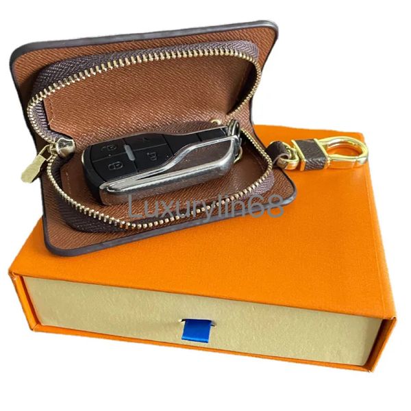 2023 chaveiro de designer de luxo com caixa laranja chaveiro de carro bolsa de anel bolsa de cintura masculina fivela de couro presbiopia chaveiro pingente moda casal presente criativo chaveiros