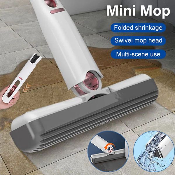 Mops Mini Squeeze Mop Pulizia del pavimento Lavaggio dei vetri dell'auto Lavaggio dei vetri del tergicristallo portatile Strumenti per la pulizia della scrivania 230728