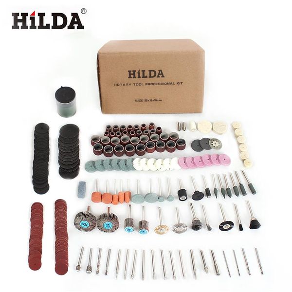 Hilda 248pcs Rotary Tool Accessories для легкой режущей шлифовальной резьбы и полировки комбинации для Hilda Dremel306U