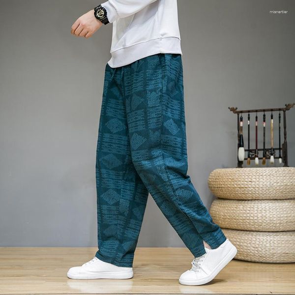 Calças masculinas Vintage Harém Calças para homens Y2K Homem casual no hip hop tendência moda estilo coreano largo verão folgado GG