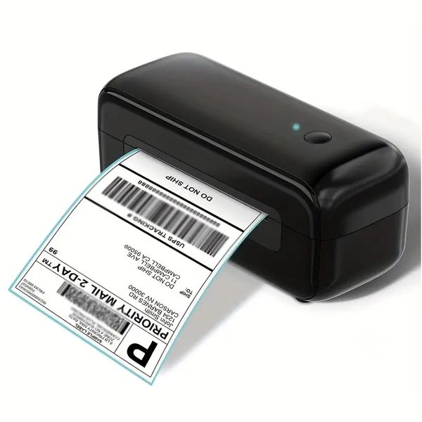 Versandetikettendrucker, schwarzer Thermo-Etikettendrucker 4x6