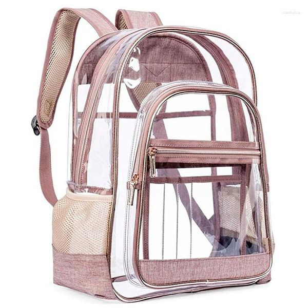 Marsupi Borsa zaino trasparente in PVC Moda impermeabile Student School Jelly Travel Beach Kit da nuoto per uomo Donna Zaino