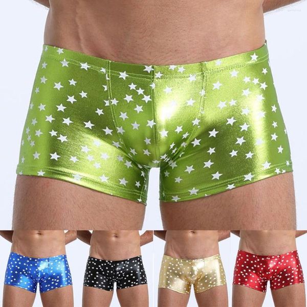 Cuecas Masculinas Cuecas Brilhantes Roupa de Banho Calcinha U Convexo Bolsa Suave Nylon Cintura Baixa Tangas Biquíni Cuecas Boxers Shorts Masculinos Presentes