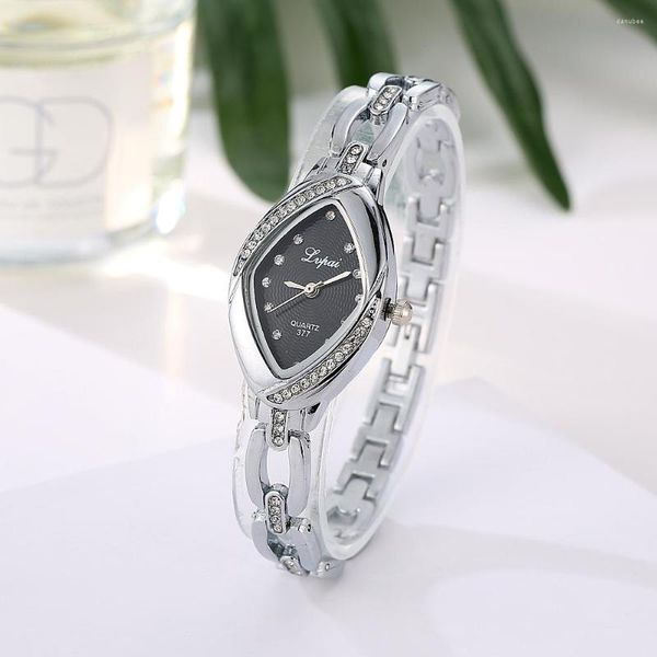 Armbanduhren Frauen Mode Marke Casual Luxus Uhr Ellipse Diamant Kreative Damen Quarz Kleid Uhren Uhr