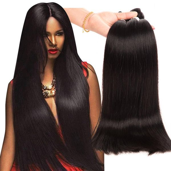 Brasilianisches reines Haar, 3 Bündel, 76,2–101,6 cm, glatte Echthaarverlängerungen, 76,2–101,6 cm, Ruyibeauty, lange Zoll, Remy-Haare, natürlich, C236L