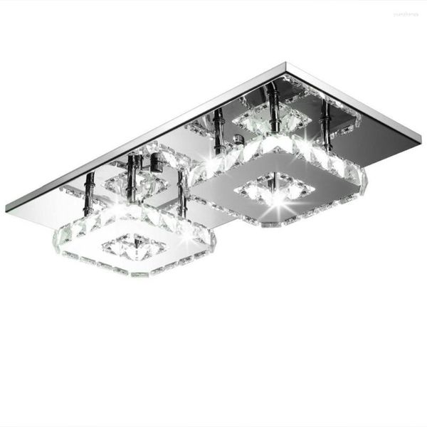 Lustres de aço inoxidável dupla cabeça led sala de estar moderna de alta potência 24 w lustre lâmpadas lustre de cristal iluminação