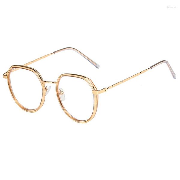 Sonnenbrille Klassische Runde Retro Anti Blau Licht Block Frauen Gläser Metall Rahmen Männer Klare Linse Brillen Weibliche Brillen Männlich