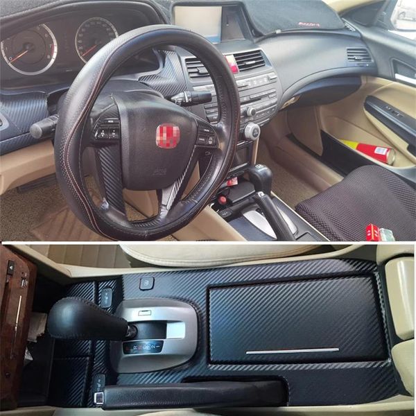 Honda Accord için 2008-2013 İç Merkez Kontrol Paneli Kapı Kolu 5D Karbon Fiber Çıkartmalar Çıkartmalar Araç Stil Accessorie275T