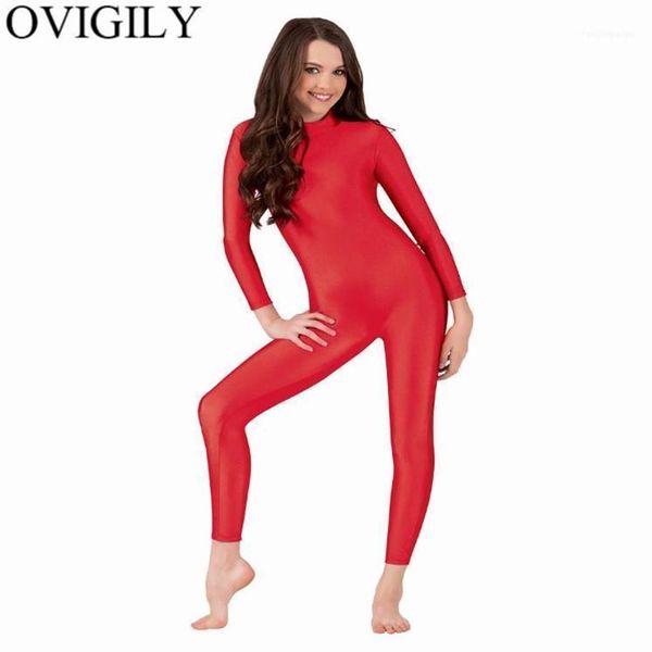 Kind Mock Neck Langarm Unitard Mädchen Spandex Lycra Ganzkörper Unitards Bodys Tanz Tragen Mehrere Farben Für Kids1287K