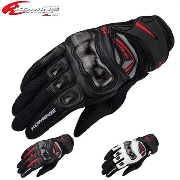 GK-224 Luva de malha de couro de proteção de carbono para motocicleta Downhill Bike off-road luvas de motocross para homens 207H