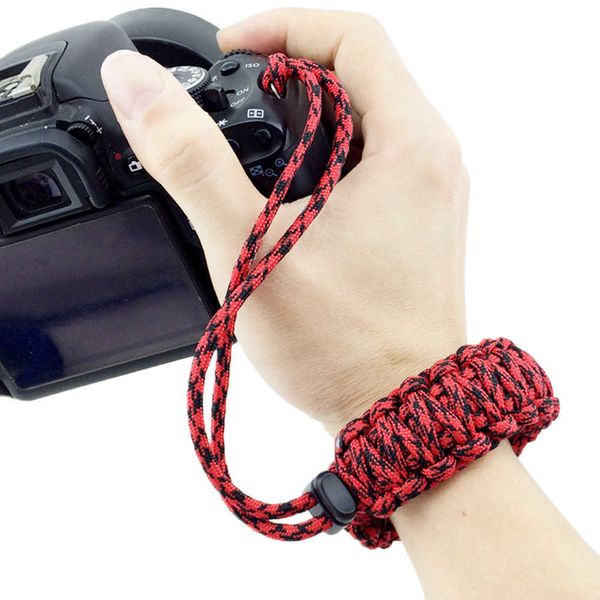 Acessórios para bolsa de câmera Besegad Câmera digital Alça de mão Cinto Grip Paracord Braided Wrist Band para Nikon Canon Pentax Minolta Panasonic SLR DSLR x0727