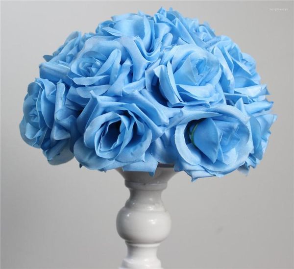 Fiori decorativi SPR Bride Holding -sky Blue-15cm 10pcs Wedding Kissing Flower Ball Party Decoraion El Arcade Ornaments