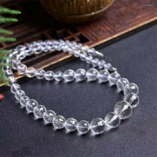 Ketten Natürliche Weiße Bergkristall Halskette Für Frauen Dame Männer Heilung Glück Geschenk Stein Klare Runde Perlen Lange 6-12mm