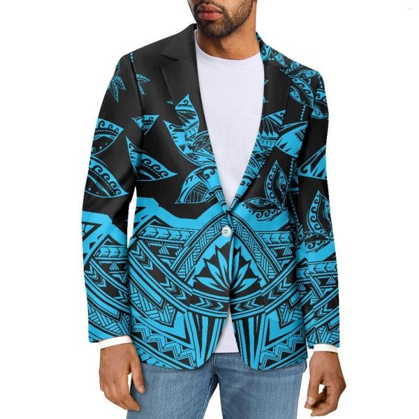 Herrenanzüge Polynesian Tribal Hawaiian Totem Tattoo Hawaii-Drucke Stil Herrenjacke Slim Casual Business-Kleidung Hochwertiger Anzugmantel