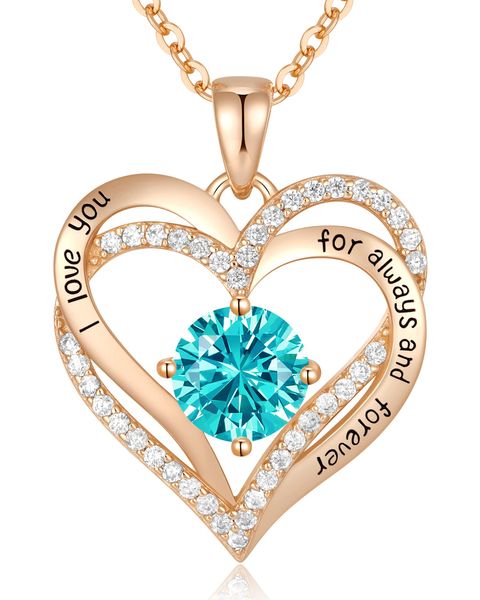 CDE Forever Love Collane con ciondolo a forma di cuore da donna in argento sterling 925 con pietra portafortuna in zirconia, gioielli regalo per donne mamma fidanzata ragazze lei D43246